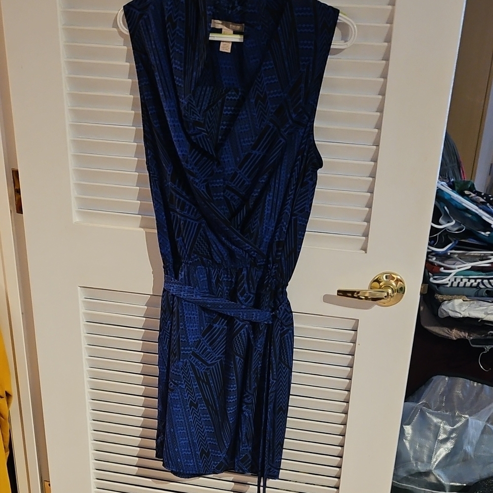 Elegant Blue Patterned Dress